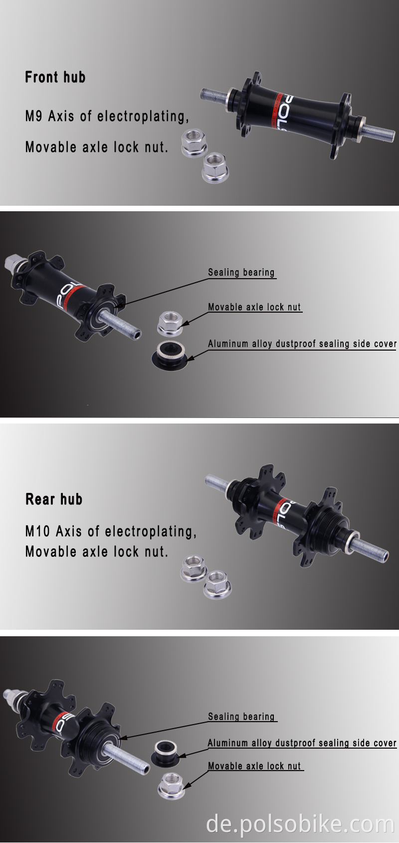 M9 M10 FIXED GEAR FRONT HUB